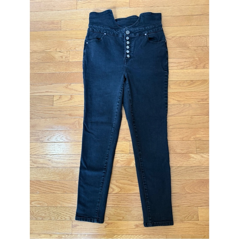 1822 Denim Black High Waisted Skinny Jeans